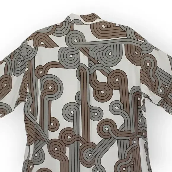 Medium MANUHEALI'I Aloha Hawaiian Shirt USA Retro Abstract Modern Art